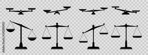 Scales icons set. Law scale icon. Vector scales icon photo