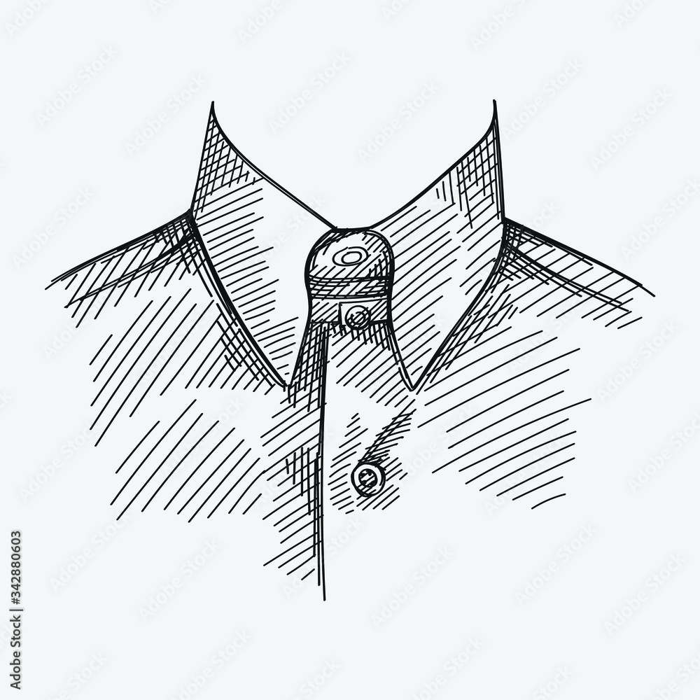 Gray Tshirt with a White Collar Clip Art - Gray Tshirt with a