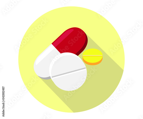 Medical prescription drugs. Medical concept. Modern vector in flat design style 