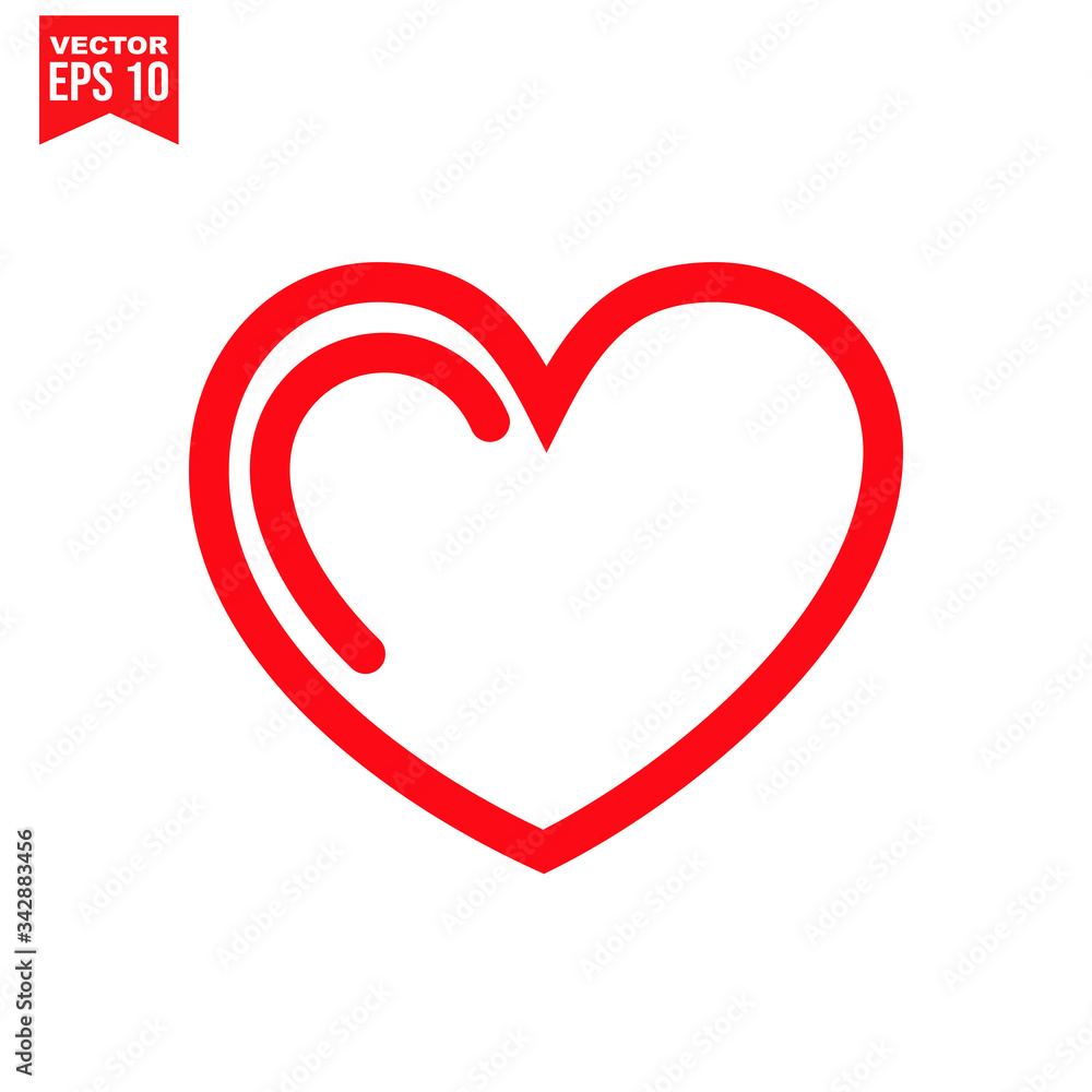 love heart icon symbol Flat vector illustration for graphic and web design.