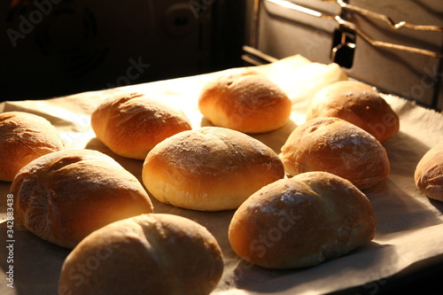 Baking rolls - homemade rolls baking in the oven