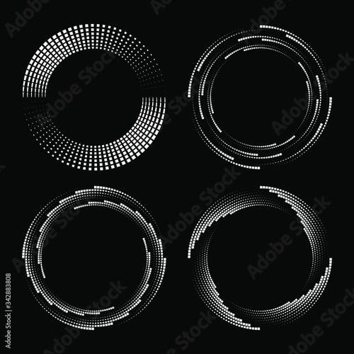 Foto Set of white tiny squares in circle form