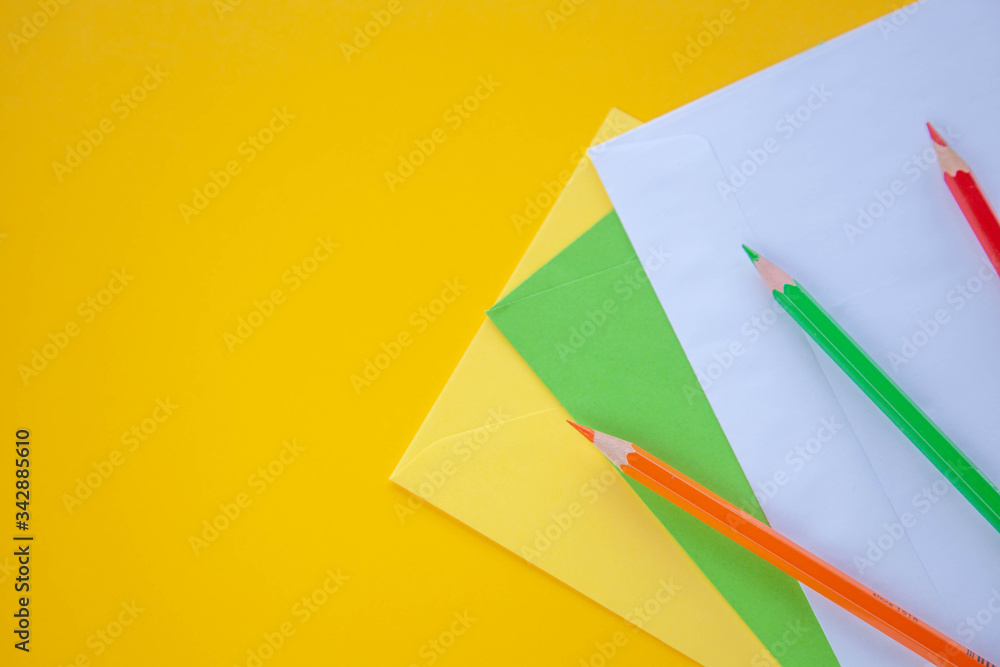 A set of stationery. School background with school equipment with place for your text. Vector illustration of realistic colored pencils and leaves.Flat lay. school supplies. office
A set of stationery. School background with school equipment with place for your text. Vector illustration of realistic colored pencils and leaves.Flat lay. school supplies. office