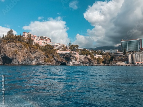 view from sea of Funchal city 