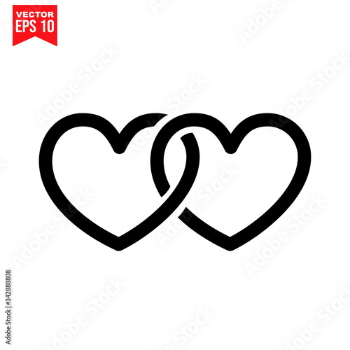 love heart logo symbol Flat vector illustration for graphic and web design. © Alwie99d