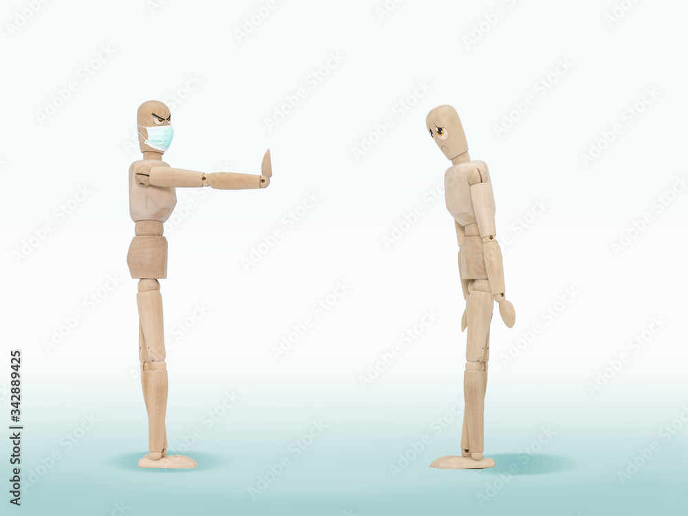 Coronavirus - social distancing. Mannequin as a symbol of humanity's struggle against covid-19 Coronavirus - social distancing. Mannequin as a symbol of humanity's struggle against covid-19