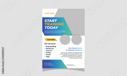 Fitness (gym) Flyer Template Vector Illustration