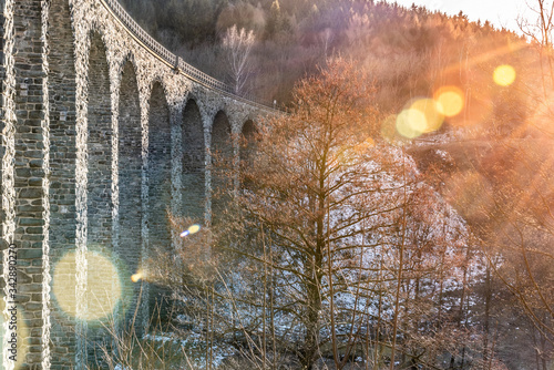 Novina Viaduct - old stone railway bridge near Krystofovo Udoli, Czech Republic photo