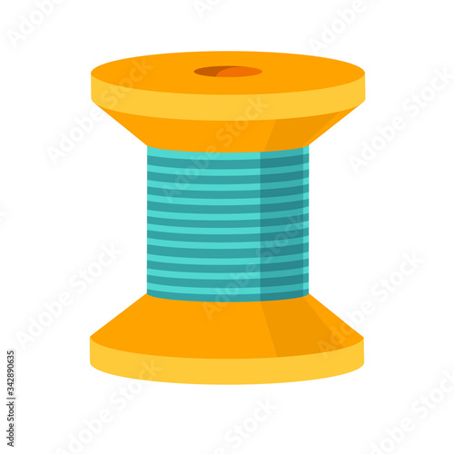 Spool sewing thread icon. Cartoon of spool sewing thread vector icon for web design isolated on white background.