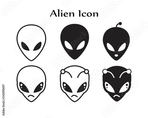Alien icon symbol Flat vector illustration for graphic and web design. 