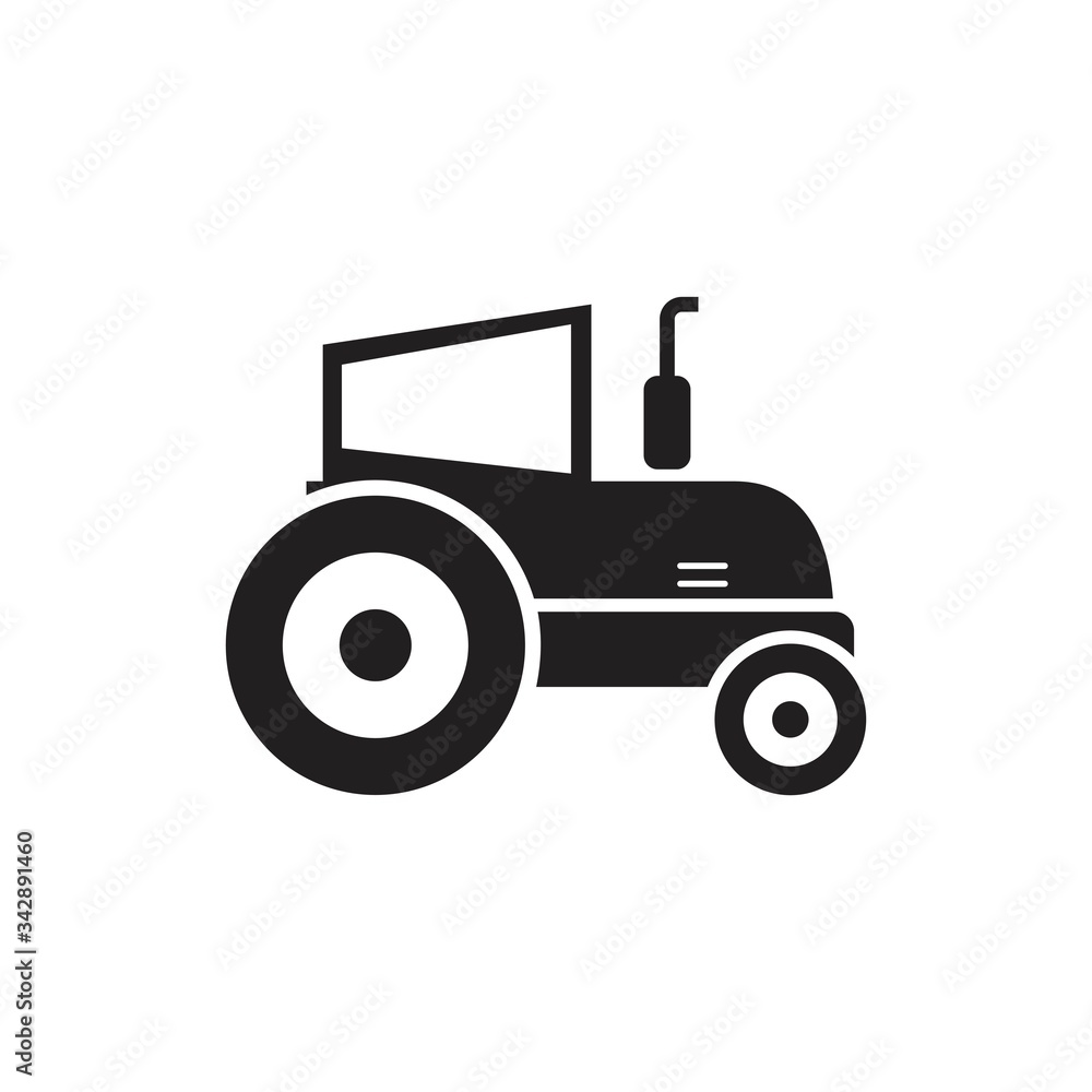 Tractor icon symbol Flat vector illustration for graphic and web design. Tractor icon symbol Flat vector illustration for graphic and web design.