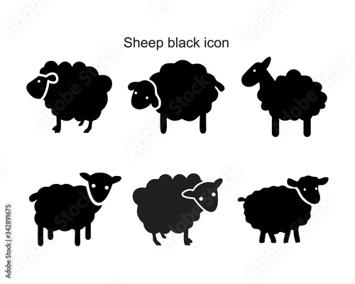 Sheep black icon symbol Flat vector illustration for graphic and web design.