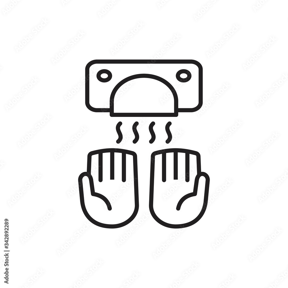 Hand Dryer icon symbol Flat vector illustration for graphic and web design. Hand Dryer icon symbol Flat vector illustration for graphic and web design.