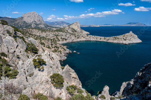 Crimean coast of the Black sea near the city of Sudak and the village of Novy Svet.