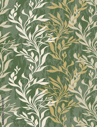 Damask pattern element. Classic luxury old-fashioned ornament grunge background. Royal victorian texture for wallpaper, textile, fabric, wrapping. Exquisite floral baroque patterns. © Mila star 