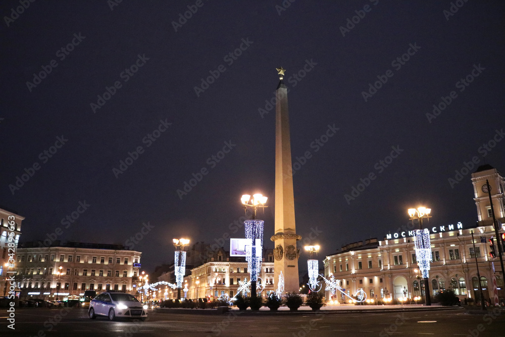 Vosstaniya square on new year's eve