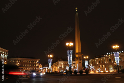 Vosstaniya square on new year's eve photo