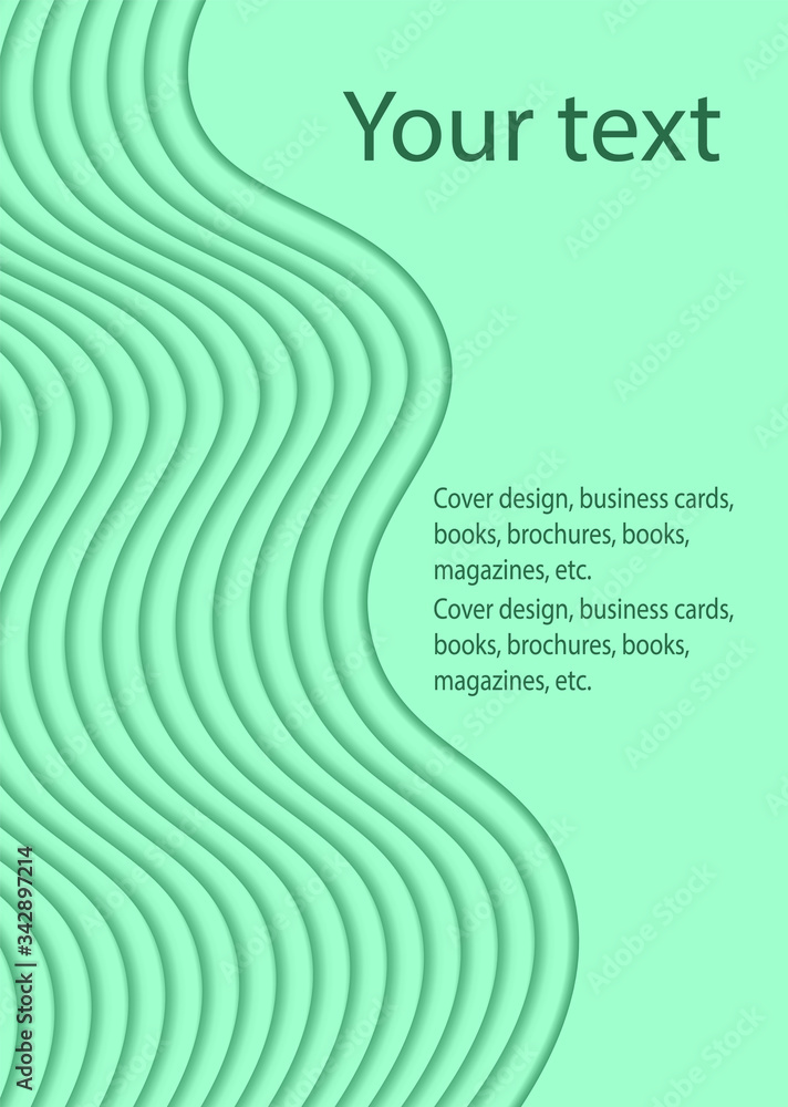 Cover design, shades of blue, green. Backgrounds with abstract ...
