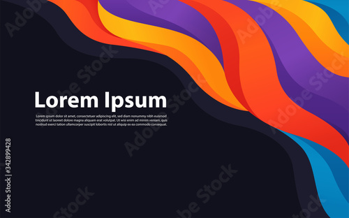 Modern colorful flow poster. Wave Liquid shape in color background.