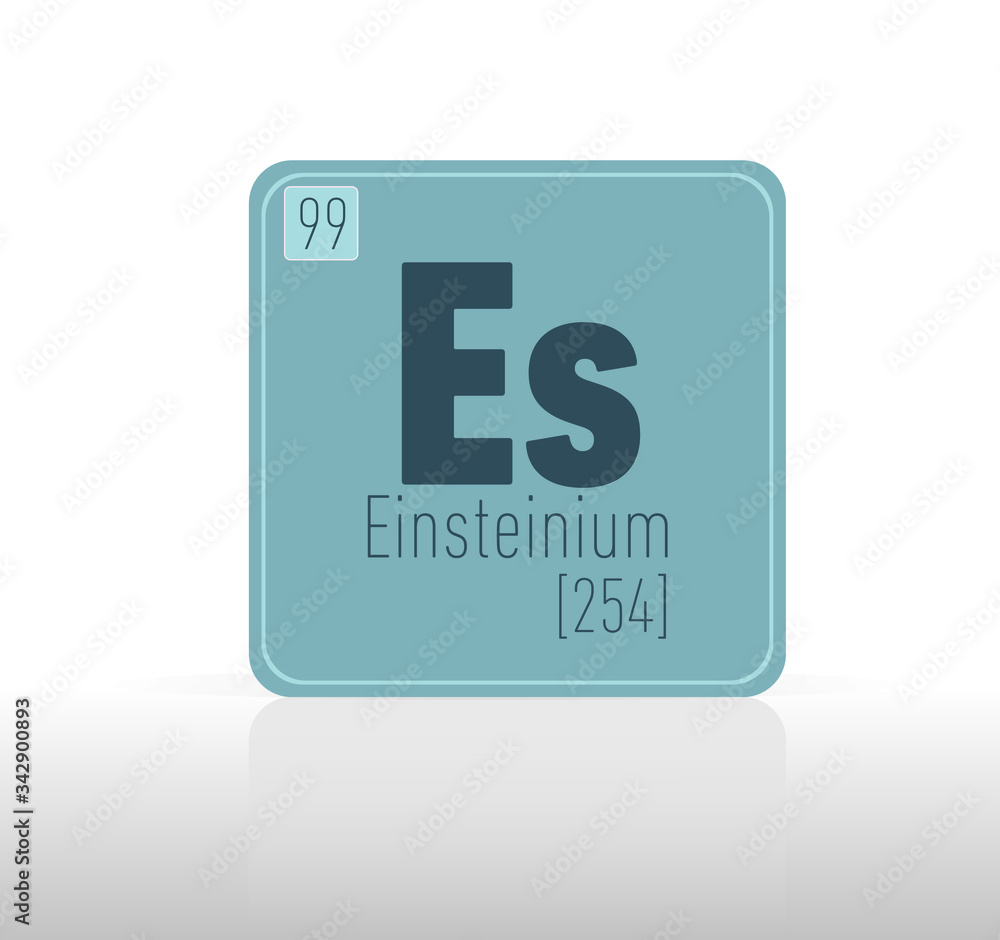 Einsteinium periodic table single element.
