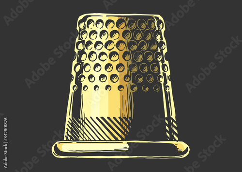 Vector drawing of thimble