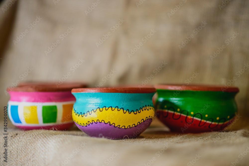 hand painted colored pots hand painted colored pots