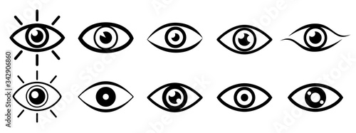 Set eye icons, vision sign – stock vector