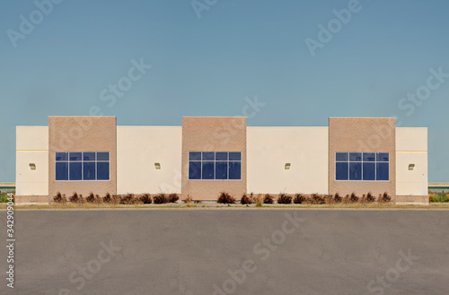 Side view of an unoccupied generic store, business or professional office space.
