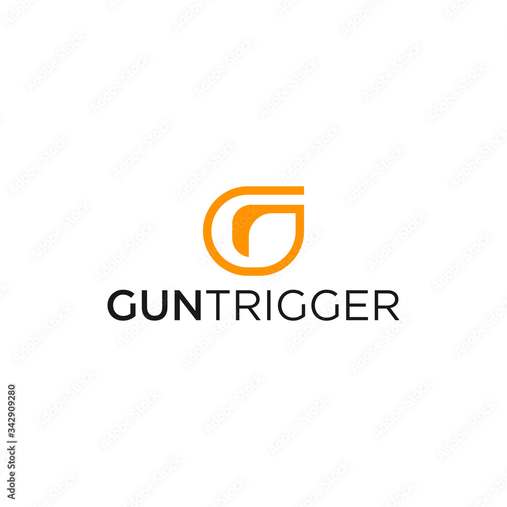 G letter logo with abstract concept and gun trigger design G letter logo with abstract concept and gun trigger design