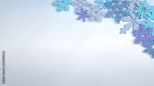 snowflakes 3D illustration