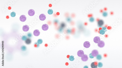Chemical molecules 3D illustration