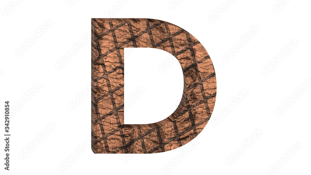 3D ENGLISH ALPHABET MADE OF GRILLED BEEF STAKE : D 3D ENGLISH ALPHABET MADE OF GRILLED BEEF STAKE : D