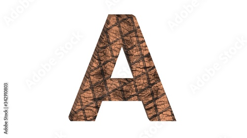 Fotografija 3D ENGLISH ALPHABET MADE OF GRILLED BEEF STAKE : A