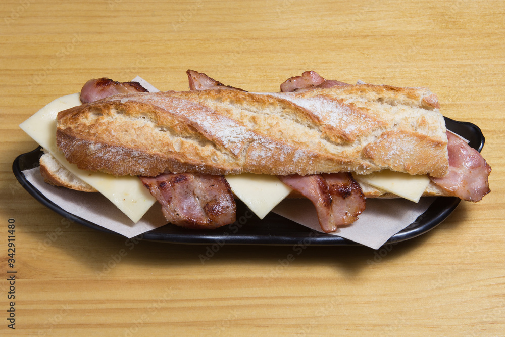 Submarine sandwich with bacon Submarine sandwich with bacon