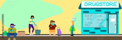 In these moments of precaution, to go shopping there must be a space between people and use the protection elements and have patience.