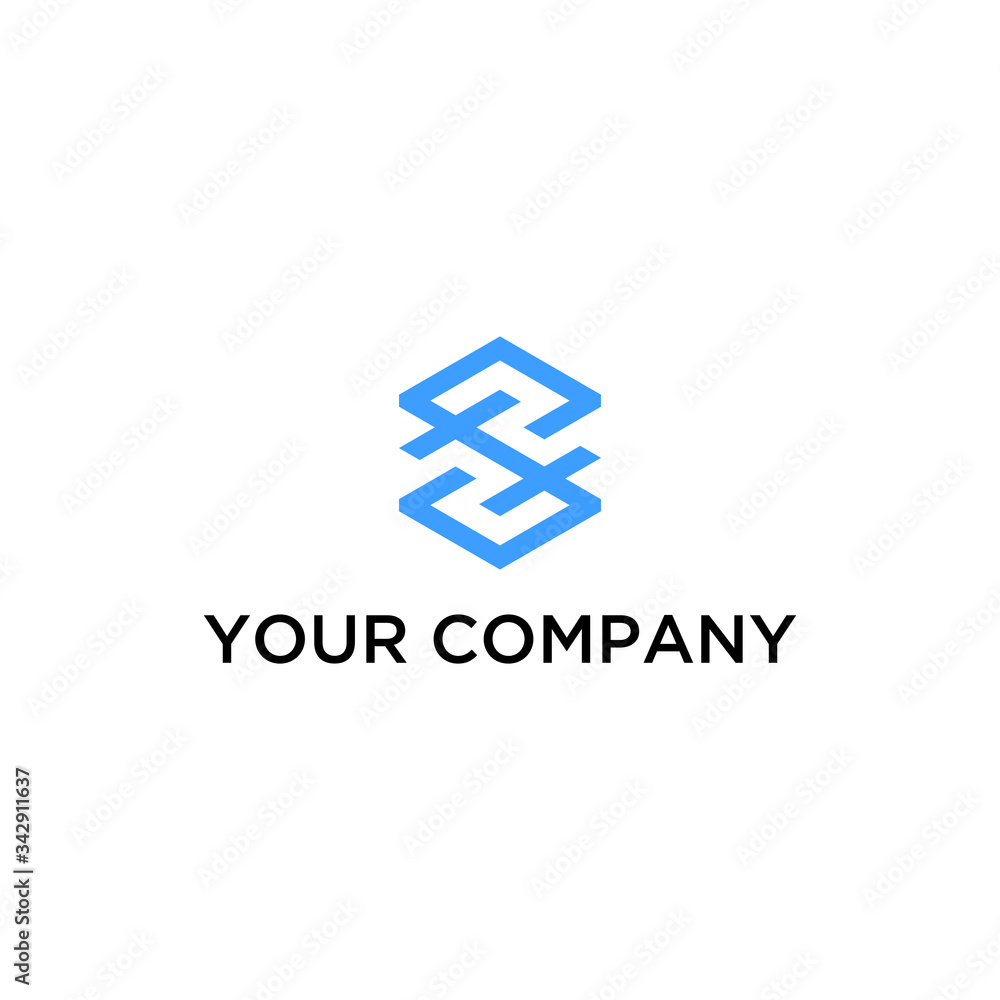 Fototapeta premium SH letter logo with abstract and modern design concept