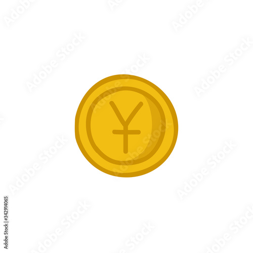 yuan coin doodle icon, vector illustration