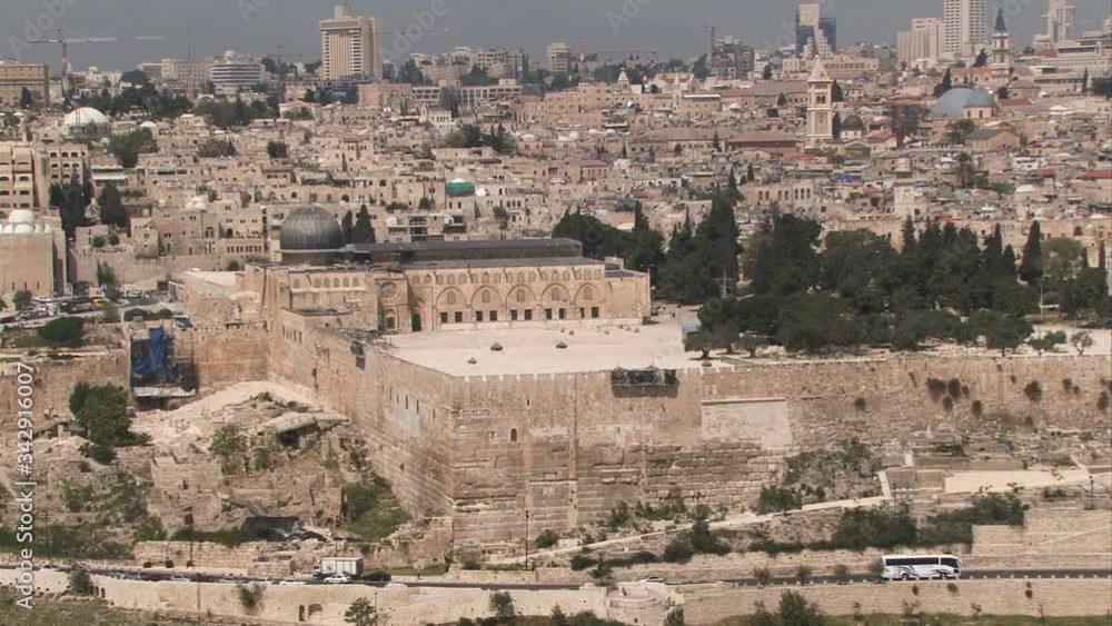 Jerusalem aerial view of city in summer Jerusalem aerial view of city in summer