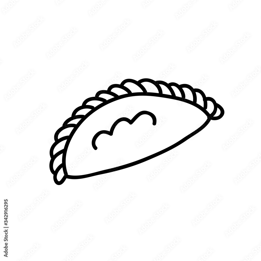 empanada doodle icon, vector illustration empanada doodle icon, vector illustration