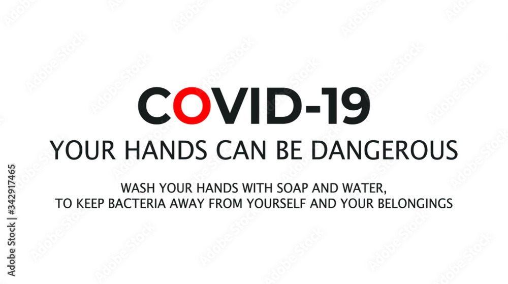 Wash your hands Information poster with text isolated on white background, vector illustration of Handwashing. Hands rinsing. Washing hands to keep clean flat black icon for websites and print