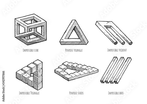 set of impossible figures