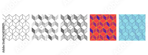 Rhombille tiling set