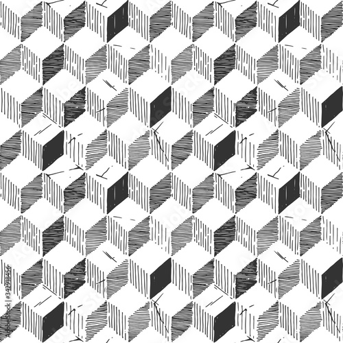 pattern with Necker cube