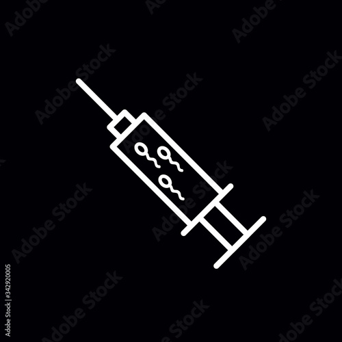 artificial insemination line icon, vector illustration