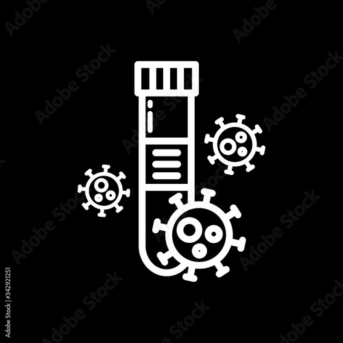 coronavirus detection infection laboratory line icon, vector illustration