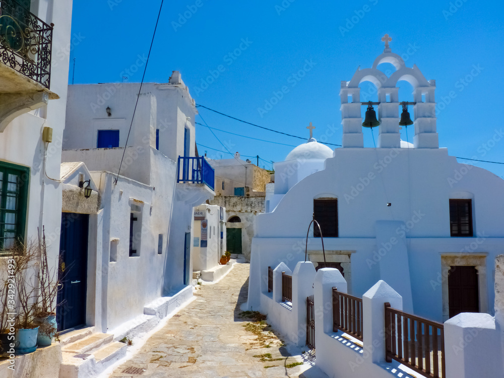 Chora the Capital of Amorgos Island, Cyclades, Greece