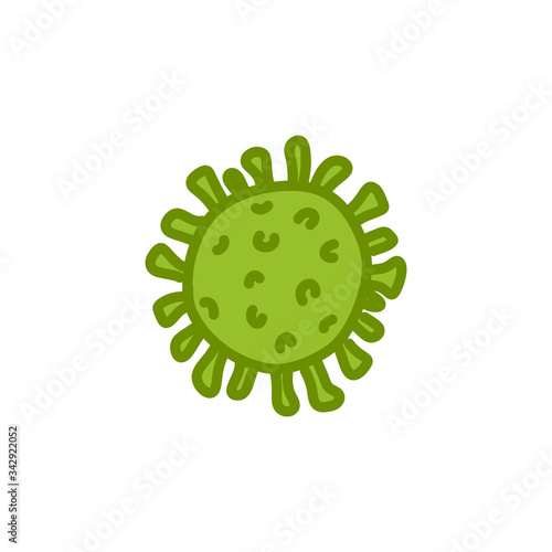 coronavirus doodle icon, vector illustration