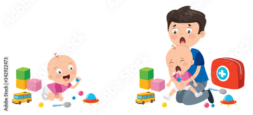Performing CPR First Aid For Baby