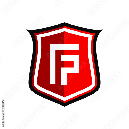 Initial Letter F with Shield Logo Design