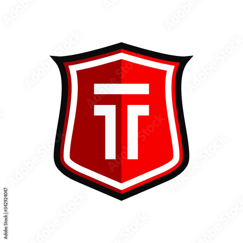 Initial Letter T with Shield Logo Design